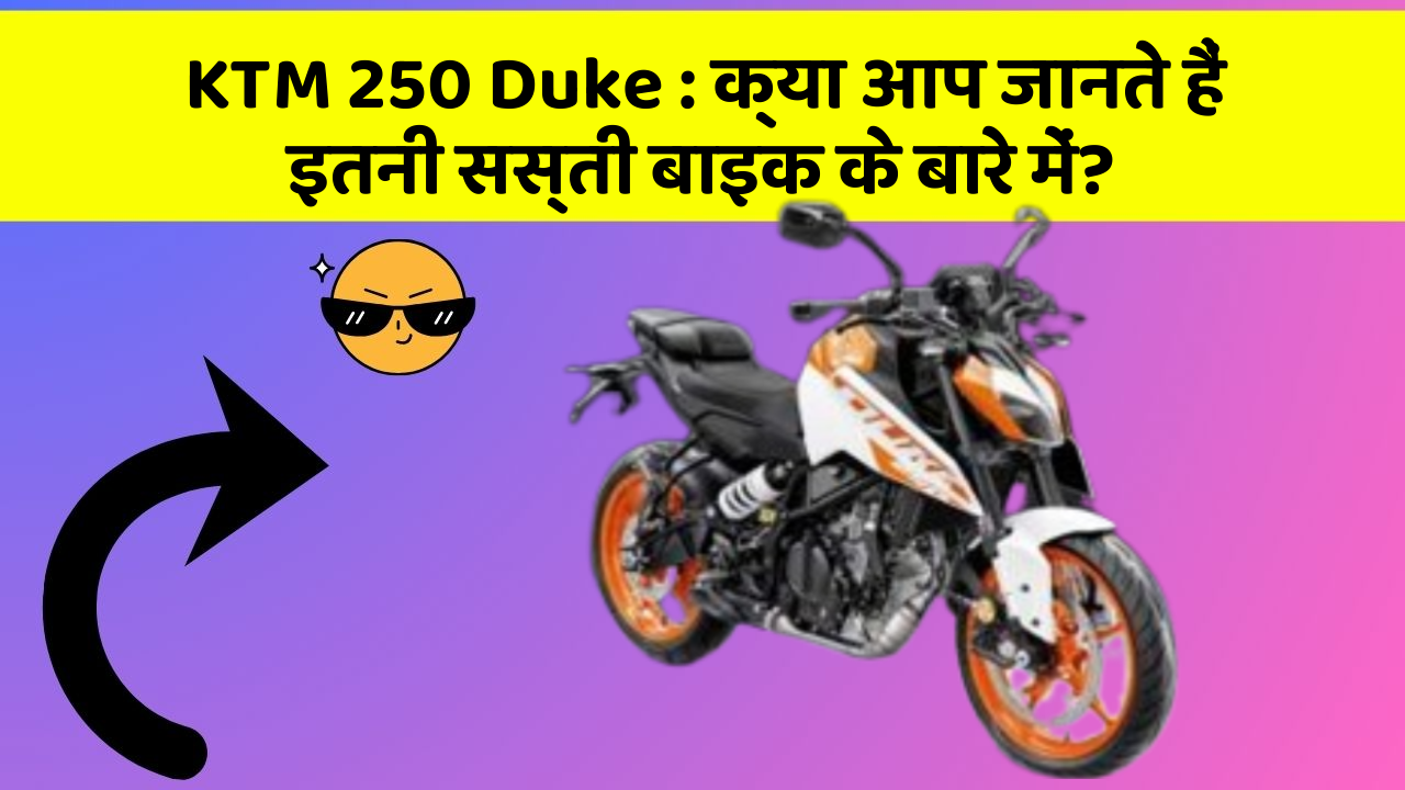 KTM 250 Duke: क्या आप जानते हैं इतनी सस्ती बाइक के बारे में?